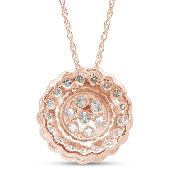 1 Carat Lab Created Moissanite Diamond Flower Pendant Necklace in 10K or 14K Solid Gold For Women (1 Cttw)