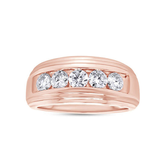 1.00 Carat Lab Created Moissanite Diamond Channel Set Men's Anniversary Wedding Band Ring In 10K Or 14K Solid Gold