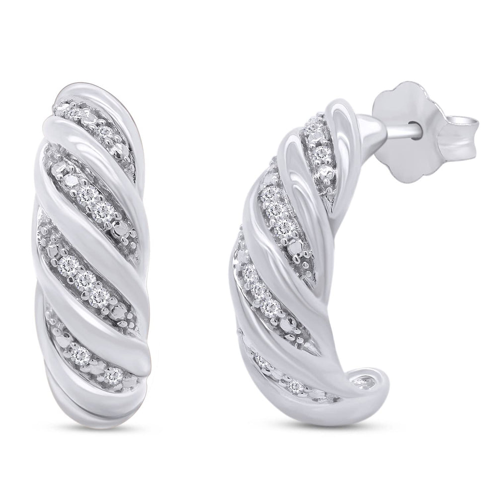 
                      
                        1/10 Carat Lab Created Moissanite Diamond Dome Huggie Hoop Earrings In 925 Sterling Silver (0.10 Cttw)
                      
                    