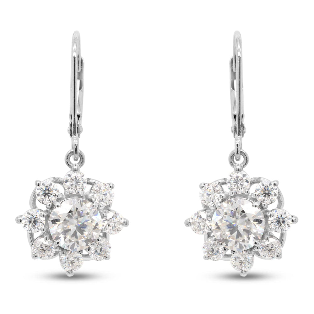 
                      
                        3 4/9 Carat Round Cut Lab Created Moissanite Diamond Halo Drop Earrings In 10K Or 14K Solid Gold (3.45 Cttw)
                      
                    