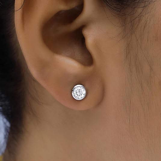 5MM Solitaire Lab Grown Diamond Stud Earrings