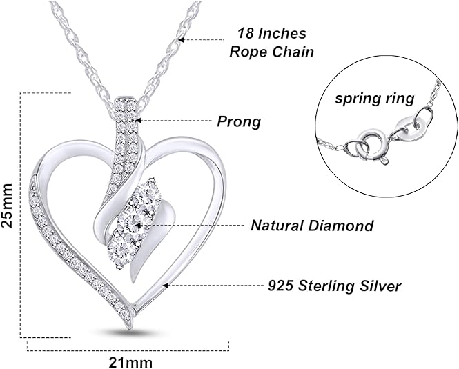 Sparkling Heart Pendant Moissanite Necklace