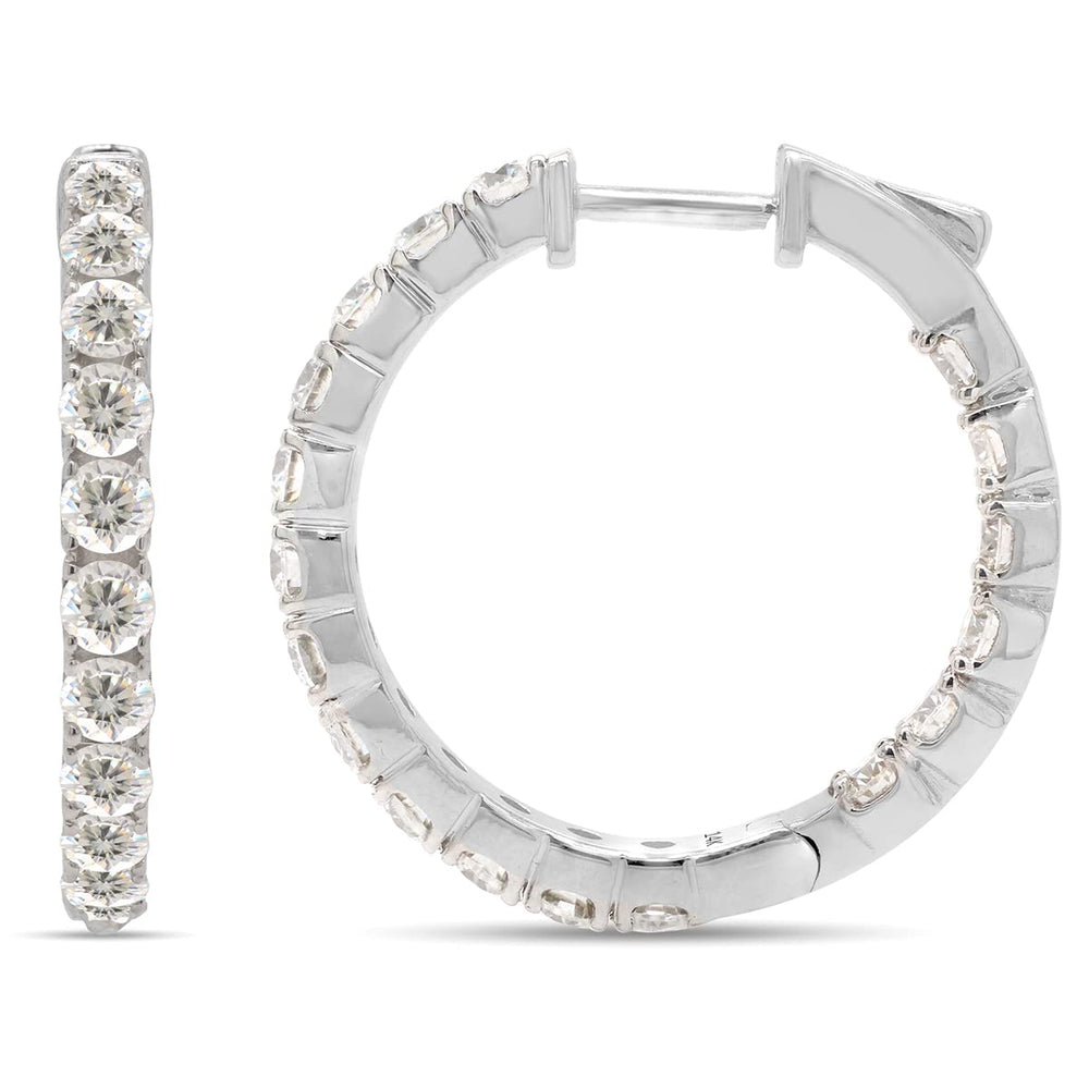 
                      
                        2 1/10 ct.t.w Round Cut Lab Created Moissanite Diamond Inside Outside Hoop Earrings In 10K Or 14K Solid Gold (2.10 Cttw)
                      
                    