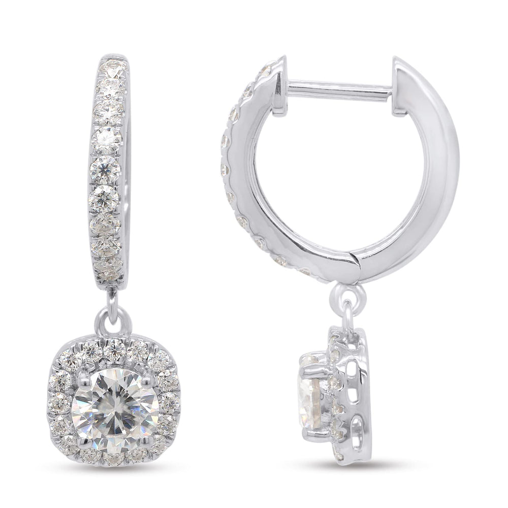 
                      
                        2.45 Carat Round Cut Lab Created Moissanite Diamond Halo Dangling Drop Earrings Jewelry For Women In 10K Or 14K Solid Gold
                      
                    