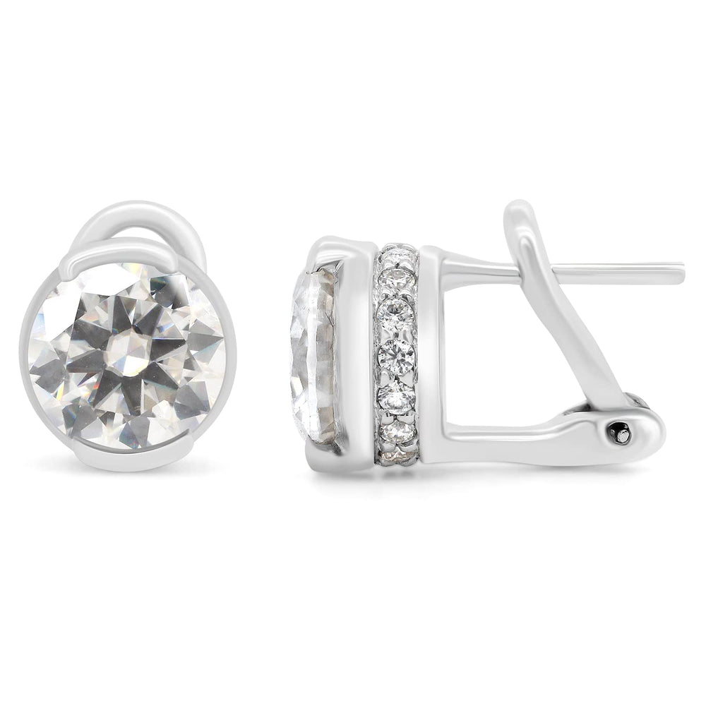 
                      
                        3.50 Carat 8MM Round Cut Lab Created Moissanite Diamond Solitaire Stud Earrings In 10K Or 14K Solid Gold
                      
                    