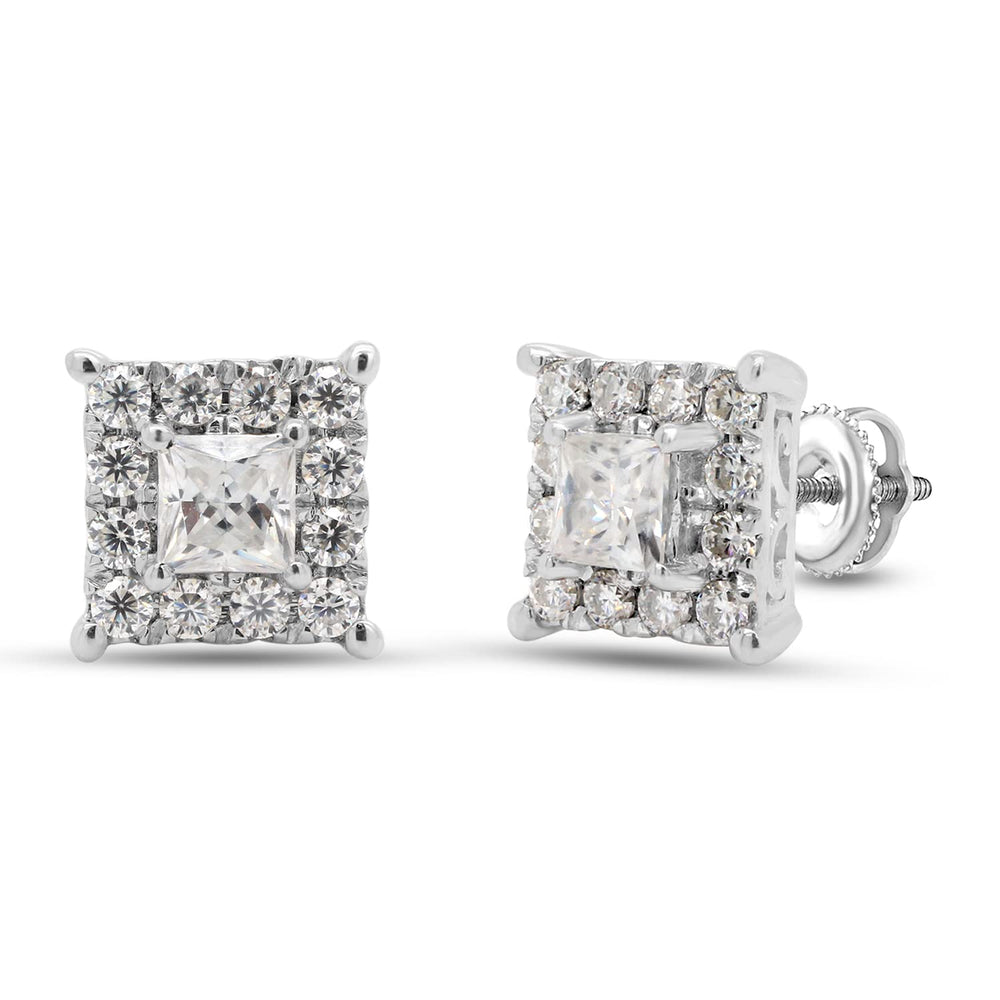 
                      
                        Princess & Round Cut Lab Created Moissanite Diamond Halo Stud Earrings In 10K Or 14K Solid Gold (0.33 Cttw)
                      
                    