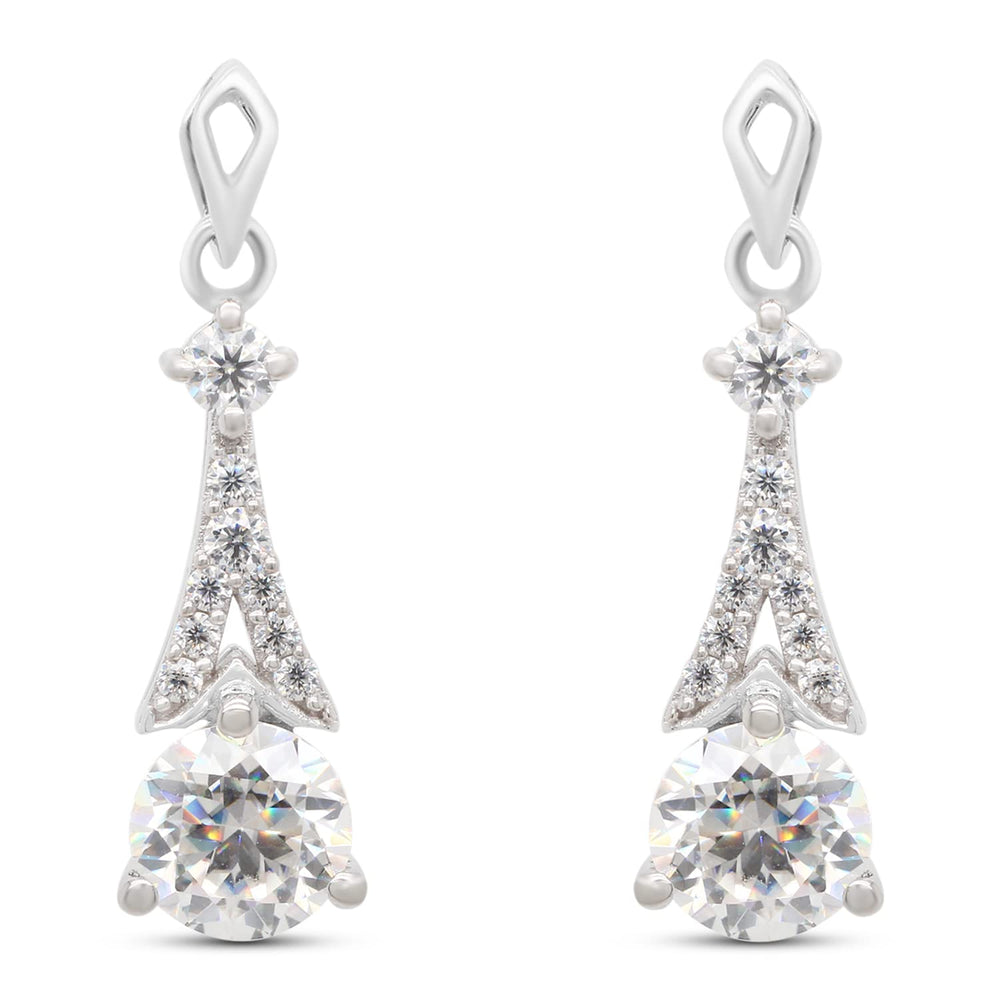 
                      
                        2.25 CT Center 6.5MM Round Cut Lab Created Moissanite Diamond Drop Dangle Earrings For Women In 10K Or 14K Solid Gold
                      
                    