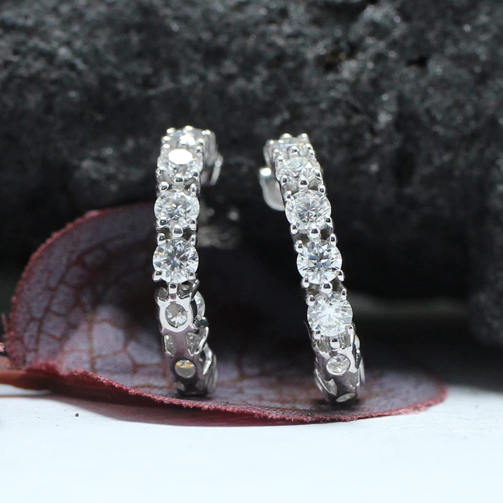 
                      
                        1.90 Carat Round Cut Lab Created Moissanite Diamond Push Back J Hoop Earrings In 925 Sterling Silver (1.90 Cttw)
                      
                    