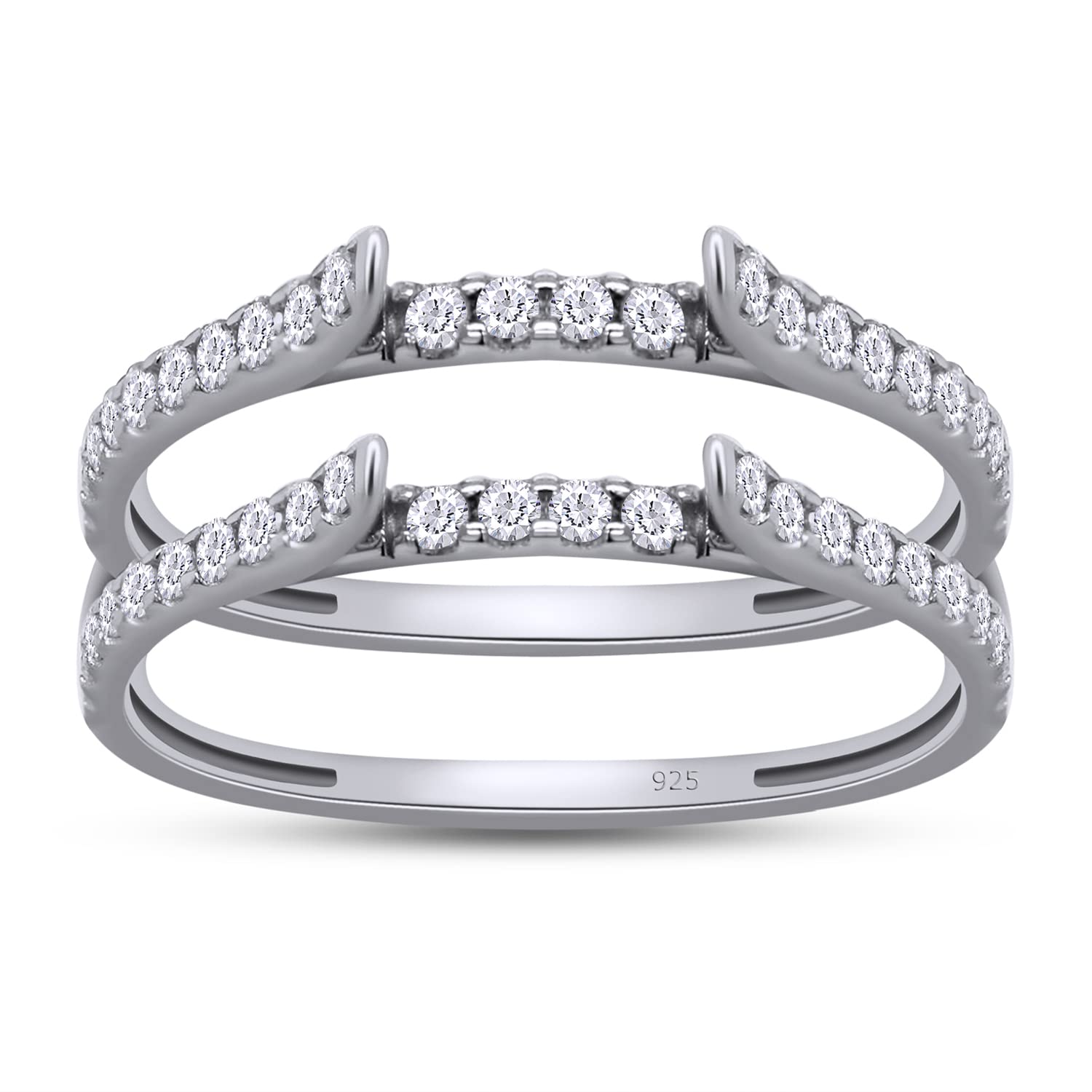 Cathedral Enhancer Ring Guard Lab Created Moissanite