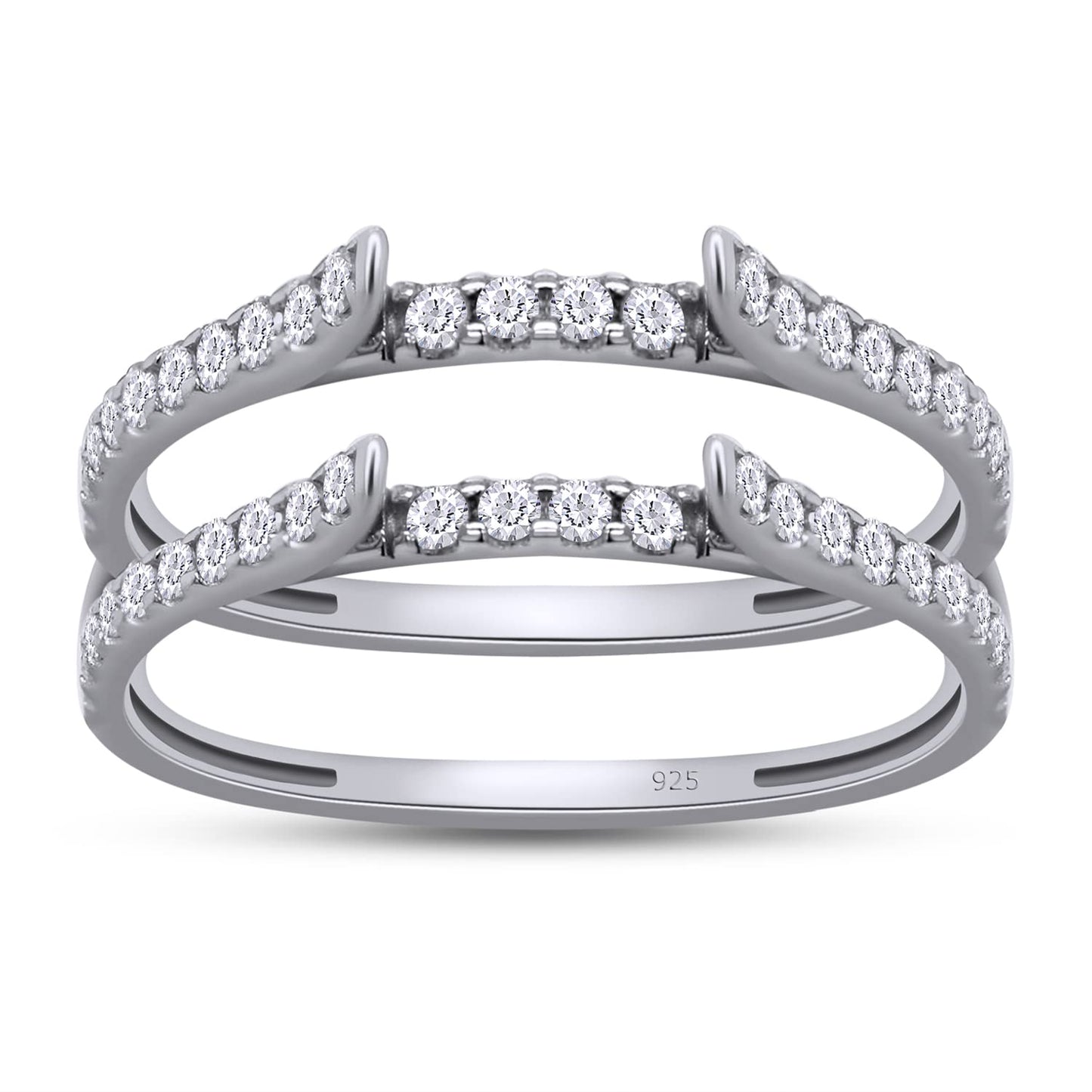 Round Cut Lab Created Moissanite Diamond Cathedral Enhancer Ring Guard –  AFFY