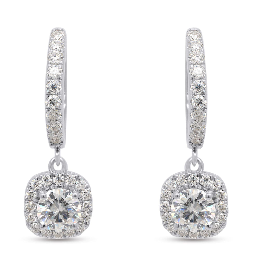 
                      
                        2.45 Carat Round Cut Lab Created Moissanite Diamond Halo Dangling Drop Earrings Jewelry For Women In 10K Or 14K Solid Gold
                      
                    