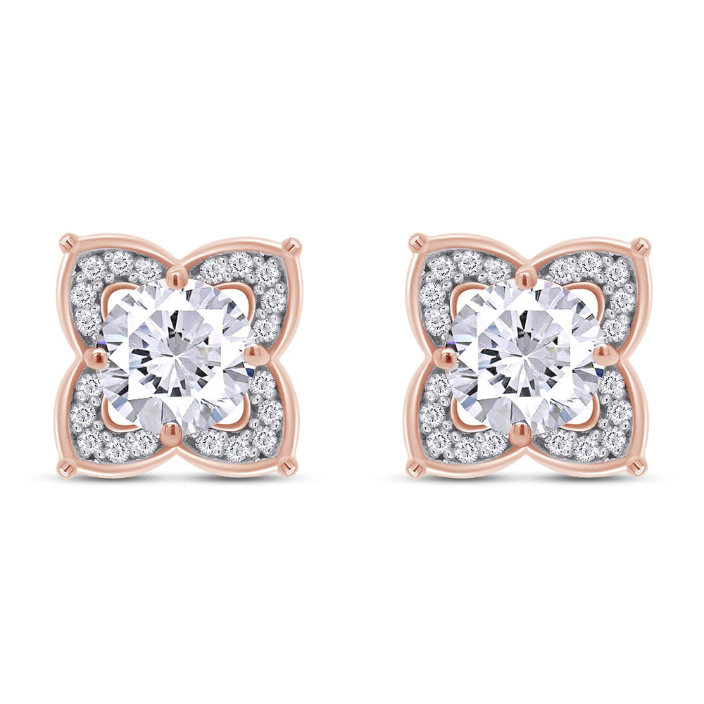 
                      
                        1ct Lab Created Moissanite Diamond Floral Halo Stud Earrings For Women Men In 925 Sterling Silver
                      
                    