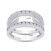 Lab Created Moissanite Combination Cathedral and Classic Enhancer Ring Guard