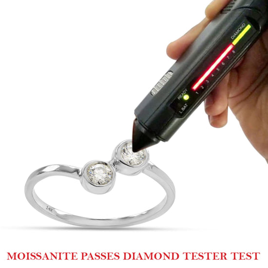 1/5 Carat Lab Created Moissanite Diamond Solitaire Bypass Love Promise Ring in 10K or 14K Solid Gold For Women (0.20 Cttw)