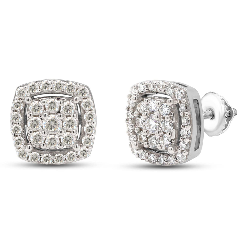 
                      
                        3/5 Ct Round Cut Lab Created Moissanite Diamond Cluster Cushion Frame Stud Earrings In 10K Or 14K Solid Gold (0.60 Cttw)
                      
                    