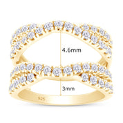 Round Cut Lab Created Moissanite Double Infinity Wedding Ring Guard Enhancer For Women In 14K Gold Over Sterling Silver