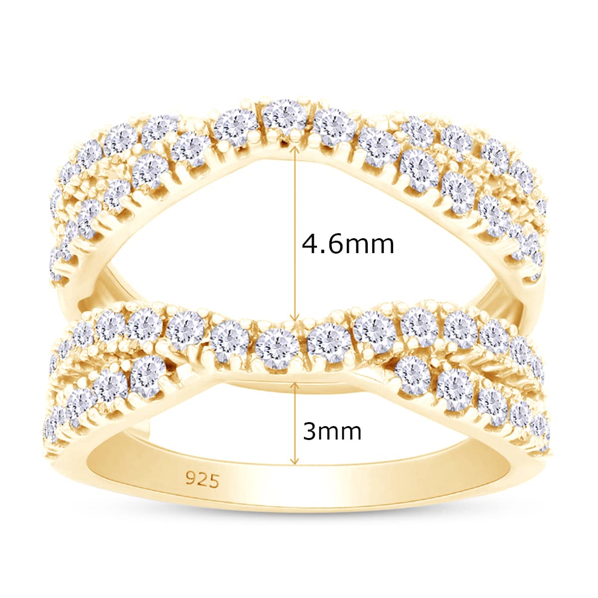 Load image into Gallery viewer, Round Cut Lab Created Moissanite Diamond Double Infinity Wedding Ring Guard Enhancer For Women In 14K Gold Over Sterling Silver
