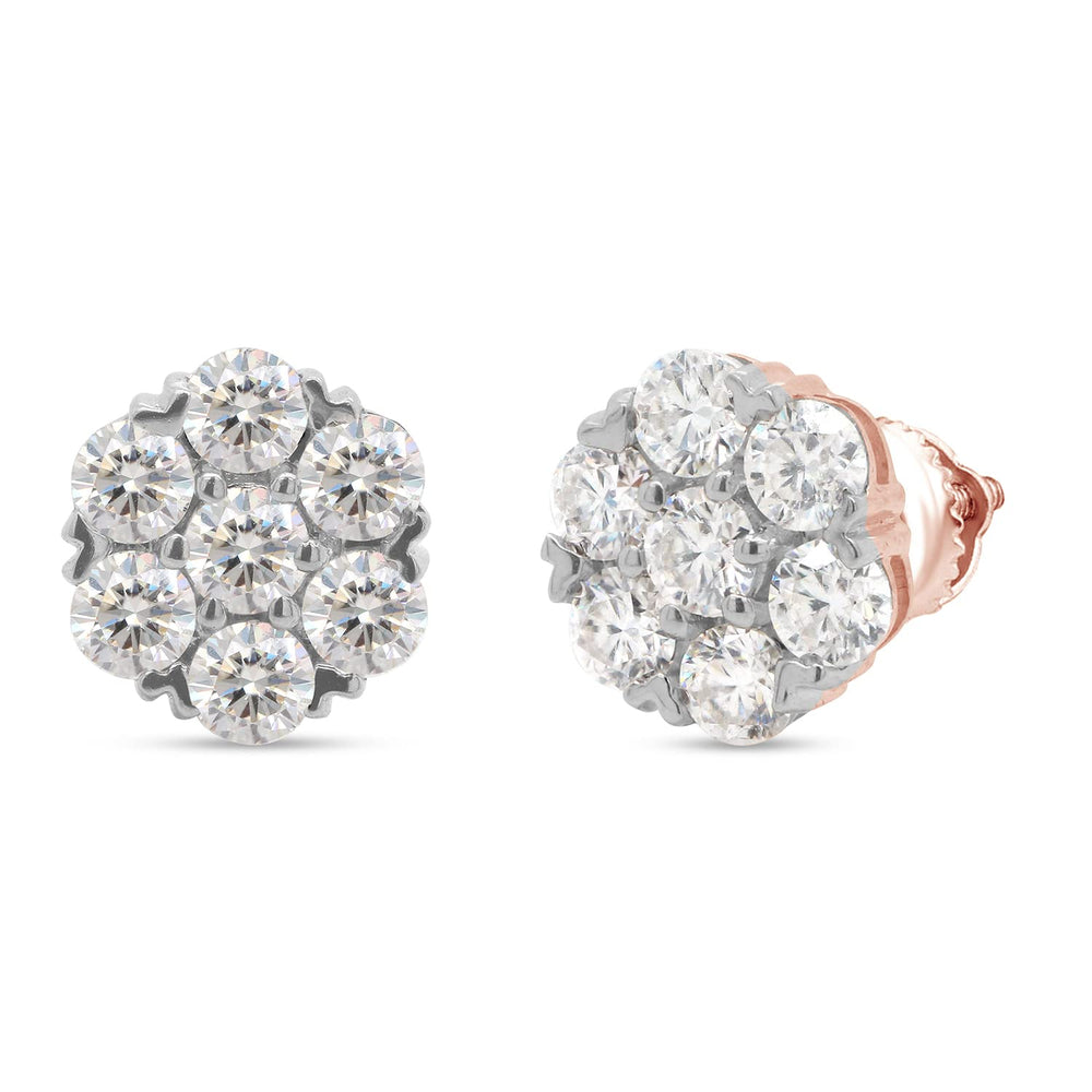 
                      
                        1.20 Carat Round Cut Lab Created Moissanite Diamond Floral Cluster Stud Earrings For Women In 10K Or 14K Solid Gold
                      
                    