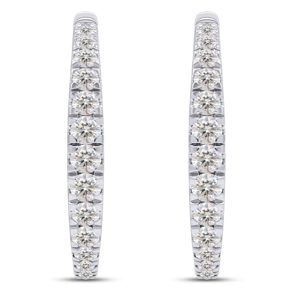 
                      
                        3 Carat Lab Created Moissanite Diamond Inside Outside Hoop Earrings In 925 Sterling Silver For Women (VVS1 Clarity)
                      
                    