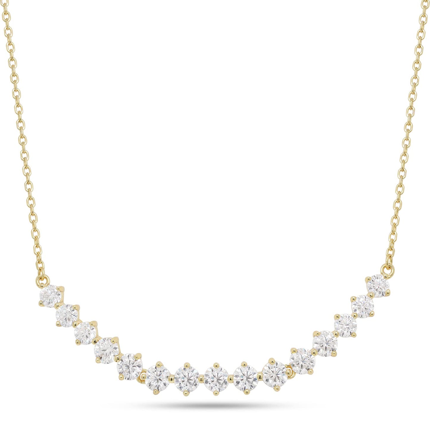 3.5MM & 4MM Round Cut Lab Created Moissanite Diamond Bib Necklace In 925 Sterling Silver
