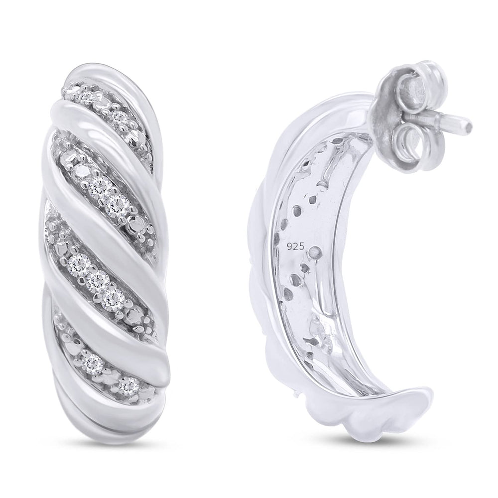 
                      
                        1/10 Carat Lab Created Moissanite Diamond Dome Huggie Hoop Earrings In 925 Sterling Silver (0.10 Cttw)
                      
                    