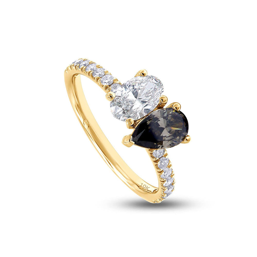 
                      
                        1 1/2 Carat Black Pear And G Color Oval & Round Cut IGI Certified Lab Grown Diamond Toi Et Moi Eternity Engagement Ring In 10K Or 14K Solid Gold
                      
                    