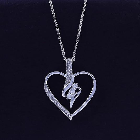 Sparkling Heart Pendant Moissanite Necklace