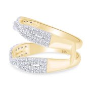 Round Cut Lab Created Moissanite Double Infinity Wedding Ring Guard Enhancer For Women In 14K Gold Over Sterling Silver