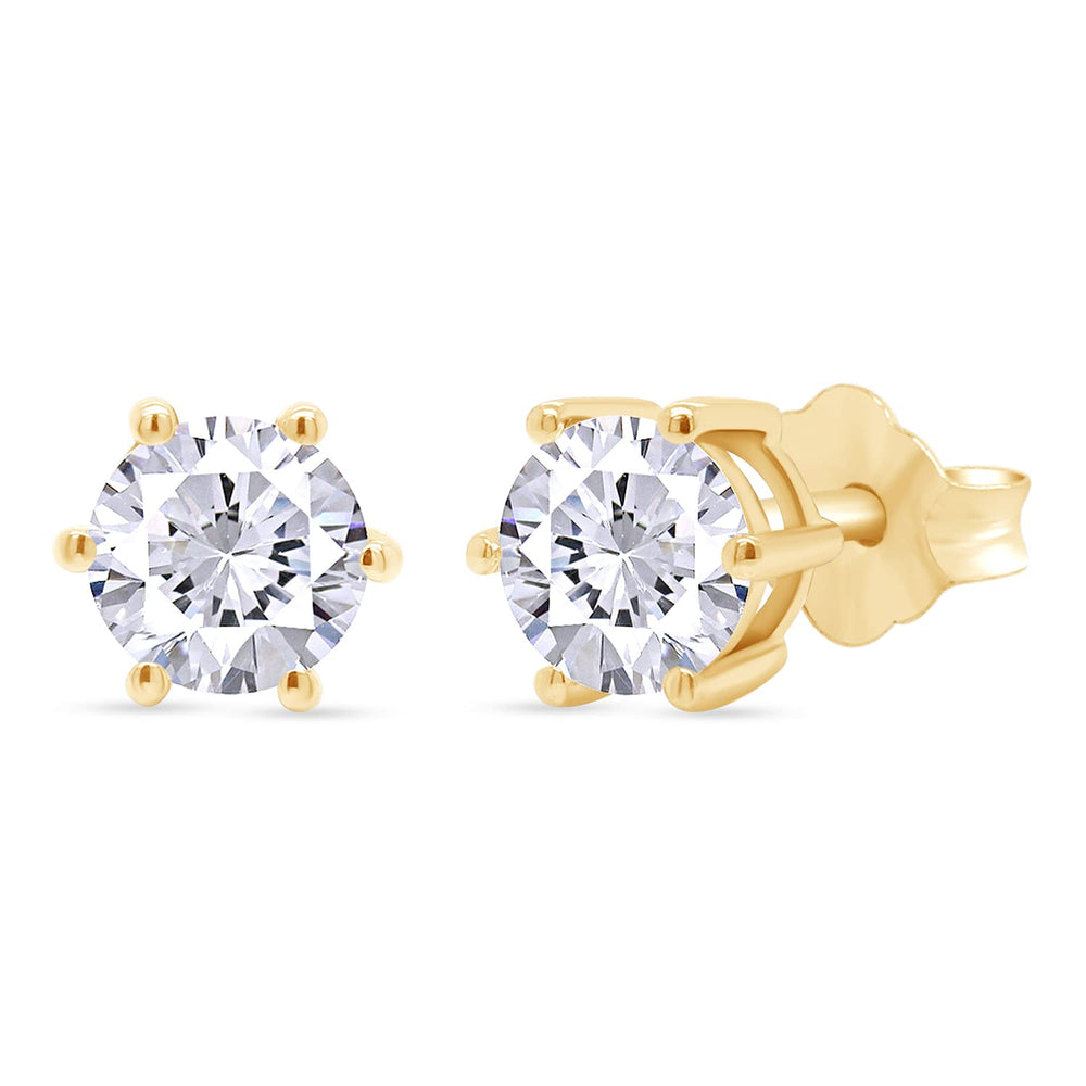 
                      
                        1 Carat 5MM Round Cut Lab Created Diamond Moissanite Solitaire Stud Earrings For Women In 925 Sterling Silver
                      
                    