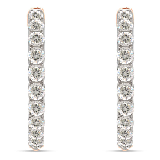 2 1/10 ct.t.w Lab Created Moissanite Diamond Hoop Earrings In 925 Sterling Silver