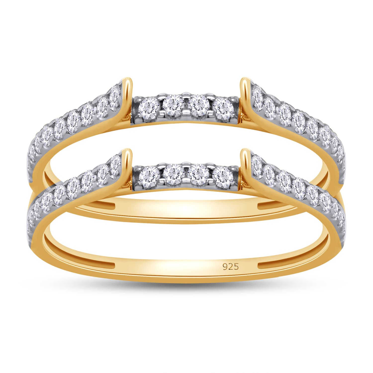 Cathedral Enhancer Ring Guard Lab Created Moissanite