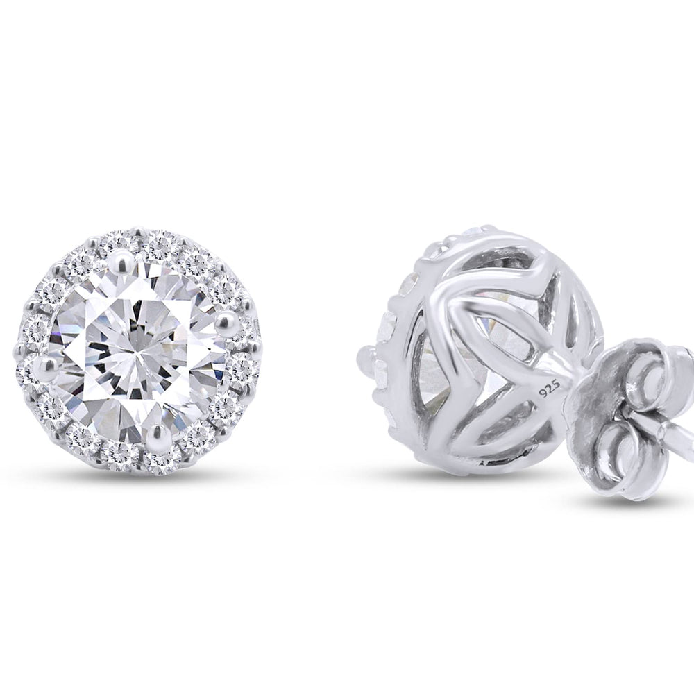 
                      
                        1 4/5 Carat Lab Created Moissanite Diamond Halo Stud Earrings in 925 Sterling Silver Jewelry for Women (1.80 Cttw)
                      
                    