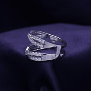 Round Cut Lab Created Moissanite Double Infinity Wedding Ring Guard Enhancer For Women In 14K Gold Over Sterling Silver