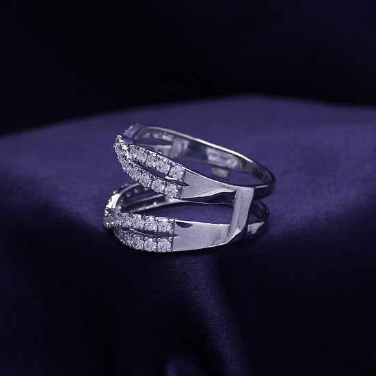 Round Cut Lab Created Moissanite Diamond Double Infinity Wedding Ring Guard Enhancer For Women In 14K Gold Over Sterling Silver