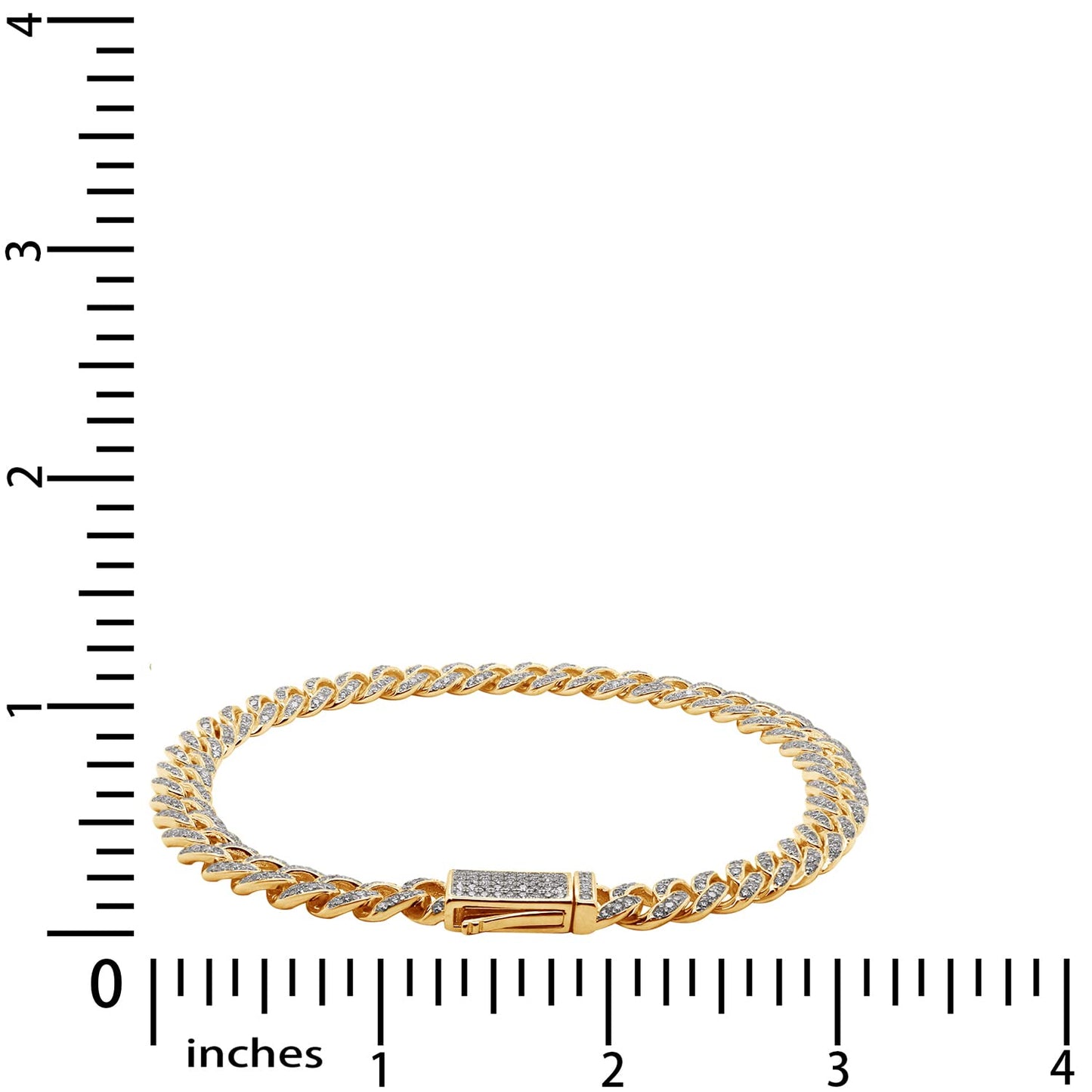Round Lab Created Moissanite Diamond 6MM Width Cuban Chain Bracelet For Men In 14k Gold Over 925 Sterling Silver (VVS1 Clarity, 2.70 Ct-3.00 Ct), Valentine's Day Gift For Him
