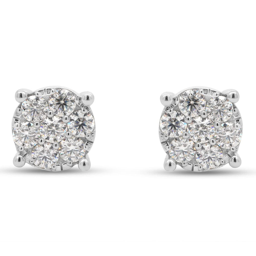 
                      
                        1 1/5 Carat Round Cut Lab Created Moissanite Diamond Cluster Stud Earrings In 10K Or 14K Solid Gold (1.20 Cttw)
                      
                    