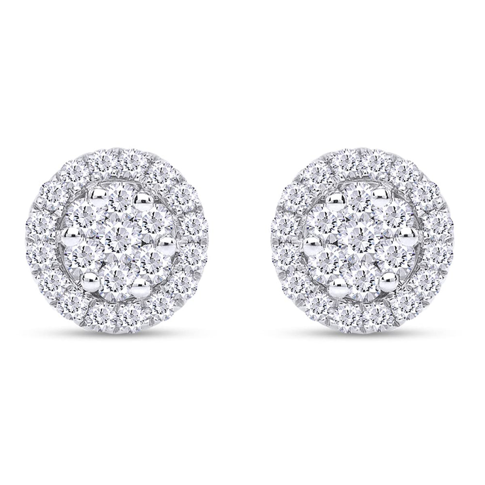 
                      
                        1/2 Cttw Lab Created Moissanite Diamond Halo Cluster Stud Earrings In 925 Sterling Silver (0.50 Cttw)
                      
                    