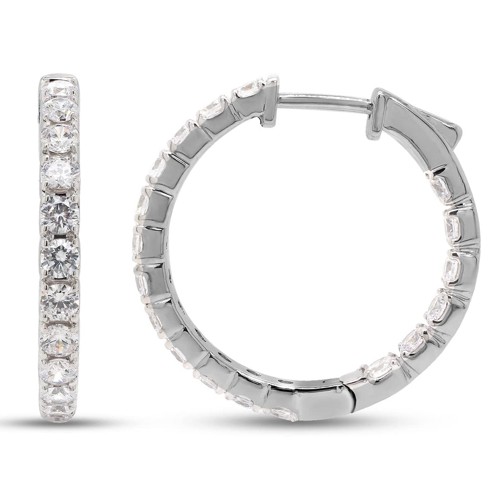 
                      
                        3 Carat Lab Created Moissanite Diamond Inside Outside Hoop Earrings In 925 Sterling Silver Jewelry For Women
                      
                    