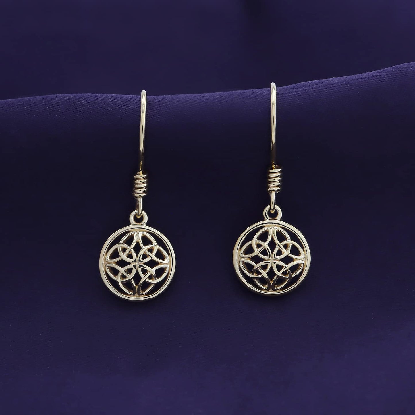 Celtic Knot Round Drop Earrings for Women in 925 Sterling Silver