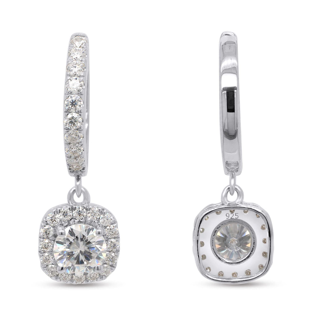 
                      
                        2 4/9 Carat Lab Created Moissanite Diamond Halo Dangling Drop Earrings In 925 Sterling Silver (2.45 Cttw)
                      
                    