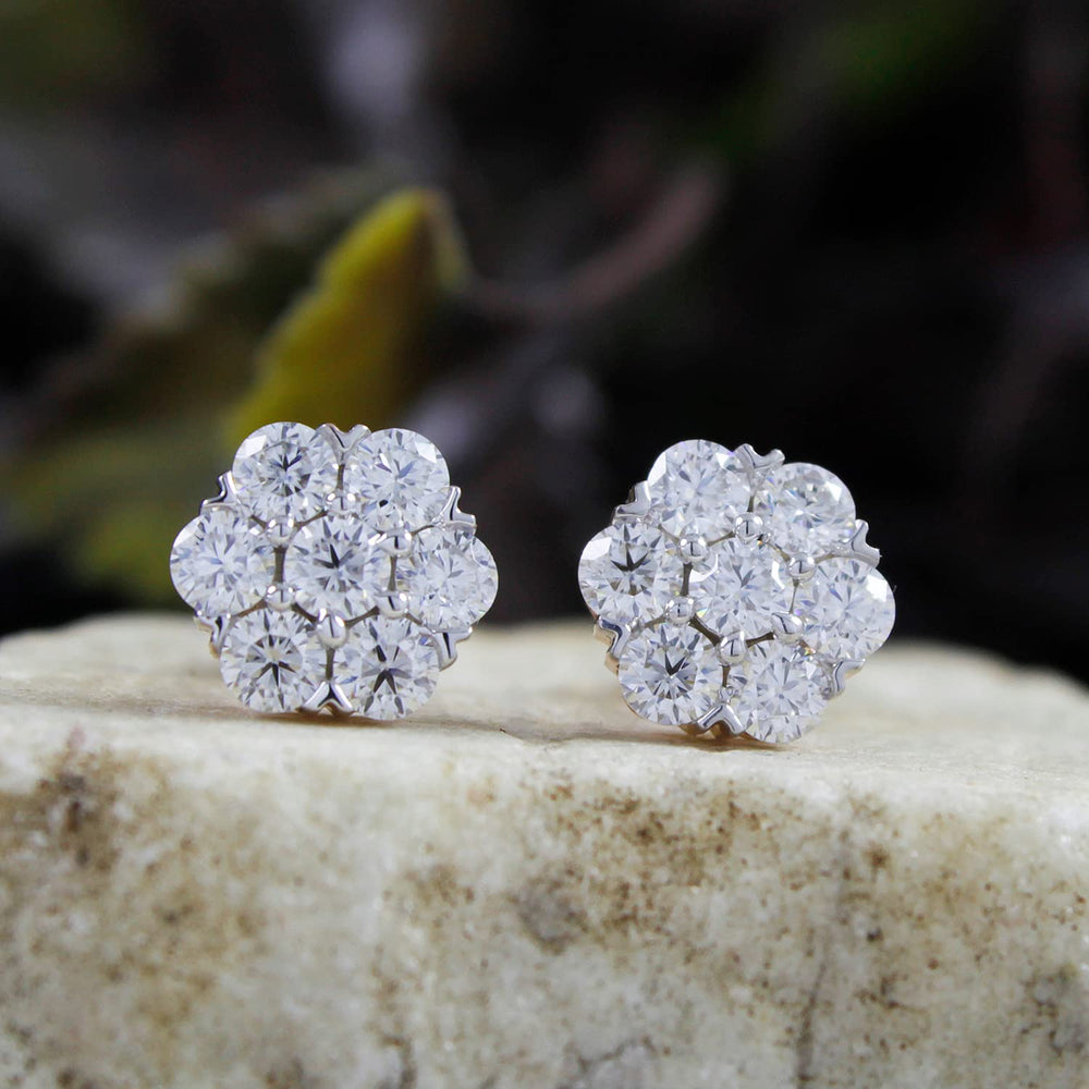 
                      
                        1 1/5 Carat Lab Created Moissanite Diamond Screw Back Floral Design Stud Earrings In 925 Sterling Silver (1.20 Cttw)
                      
                    