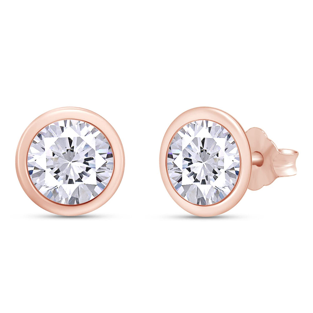 
                      
                        2 Carat 6.5MM Round Cut Lab Created Moissanite Diamond Push Back Stud Earrings In 925 Sterling Silver (2 Cttw)
                      
                    