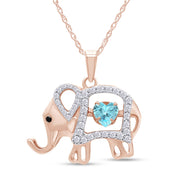 Elephant Pendant Necklace Sterling Silver