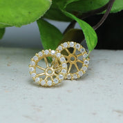 Halo Women's Earring Jackets for 8.50MM Round Shape Studs with Lab Grown Diamond Ear Jackets