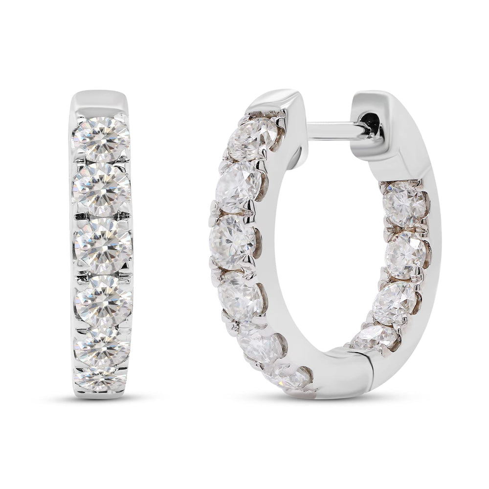 
                      
                        1 3/5 Carat Lab Created Moissanite Diamond Inside Outside Hoop Earrings For Women In 925 Sterling Silver (1.60 Cttw)
                      
                    