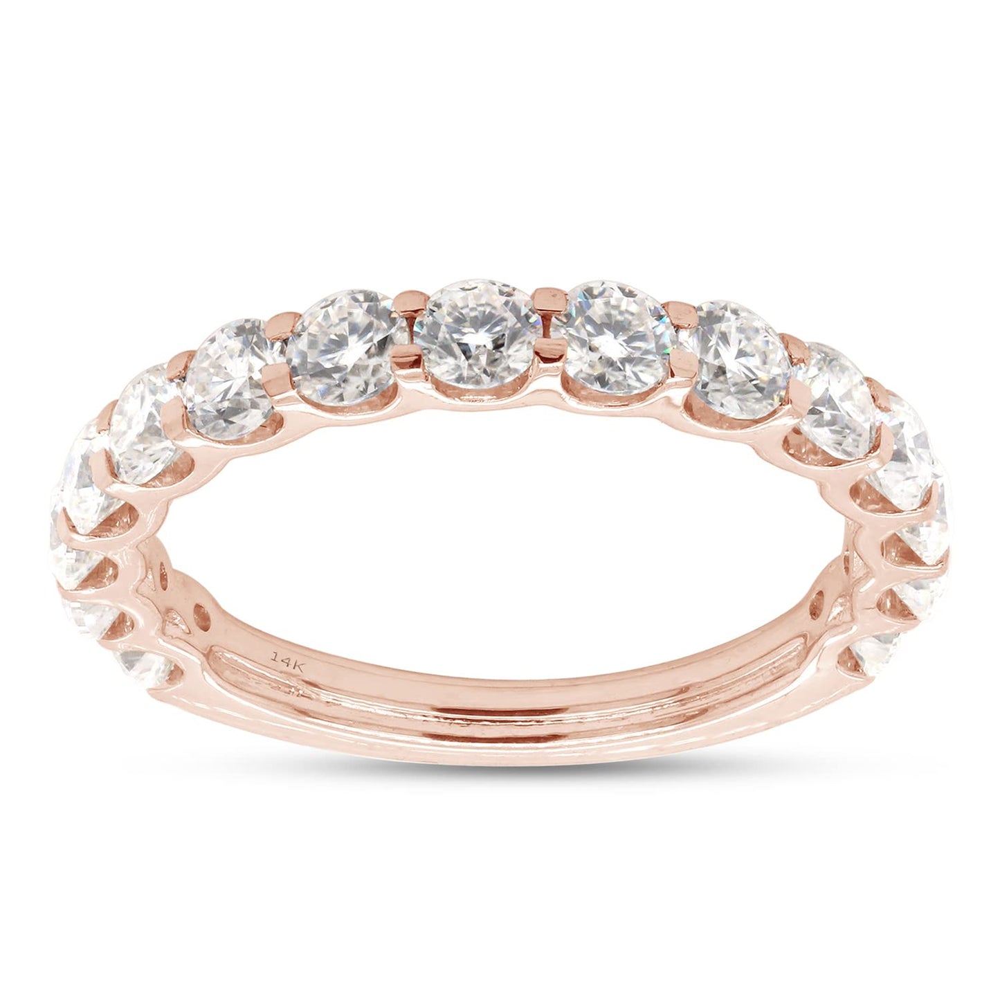 1 1/3 Carat Lab Created Moissanite Diamond Eternity Wedding Band Ring in 10K or 14K Solid Gold For Women (1.33 Cttw)