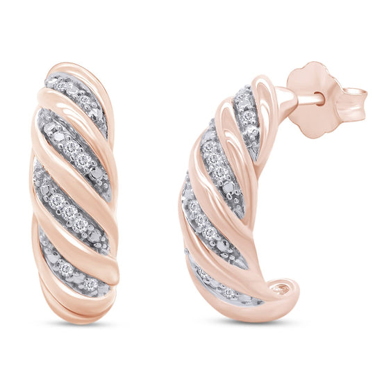 1/10 Carat Lab Created Moissanite Diamond Dome Huggie Hoop Earrings In 925 Sterling Silver (0.10 Cttw)
