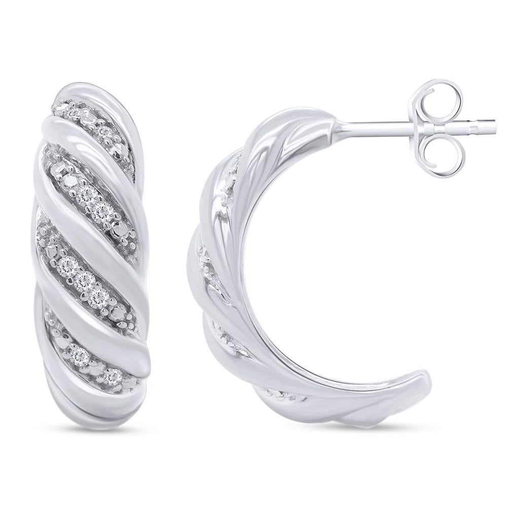 
                      
                        1/10 Carat Lab Created Moissanite Diamond Dome Huggie Hoop Earrings In 925 Sterling Silver (0.10 Cttw)
                      
                    