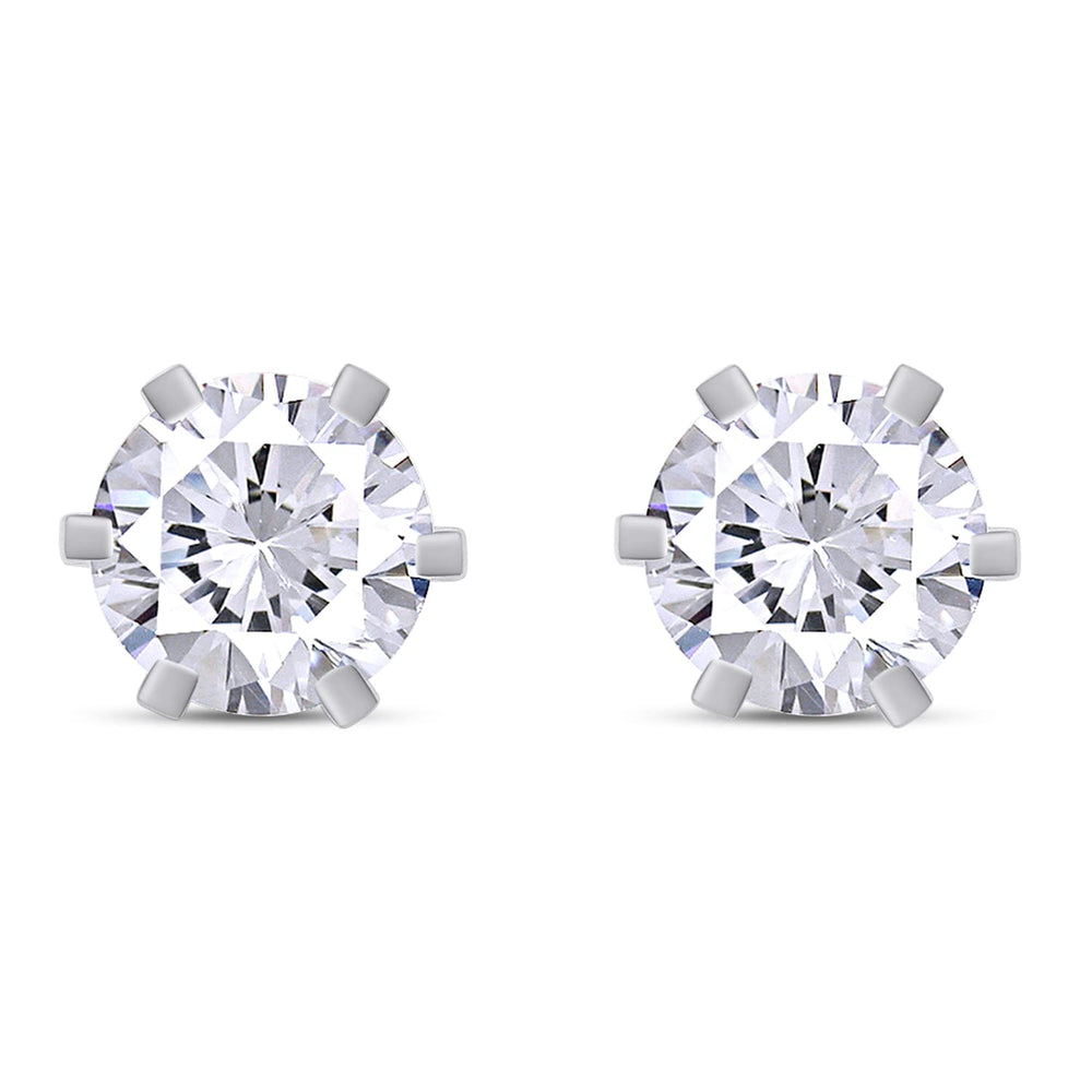 
                      
                        4 Carat Lab Created Moissanite Diamond Solitaire Stud Earrings In 925 Sterling Silver For Men Women
                      
                    