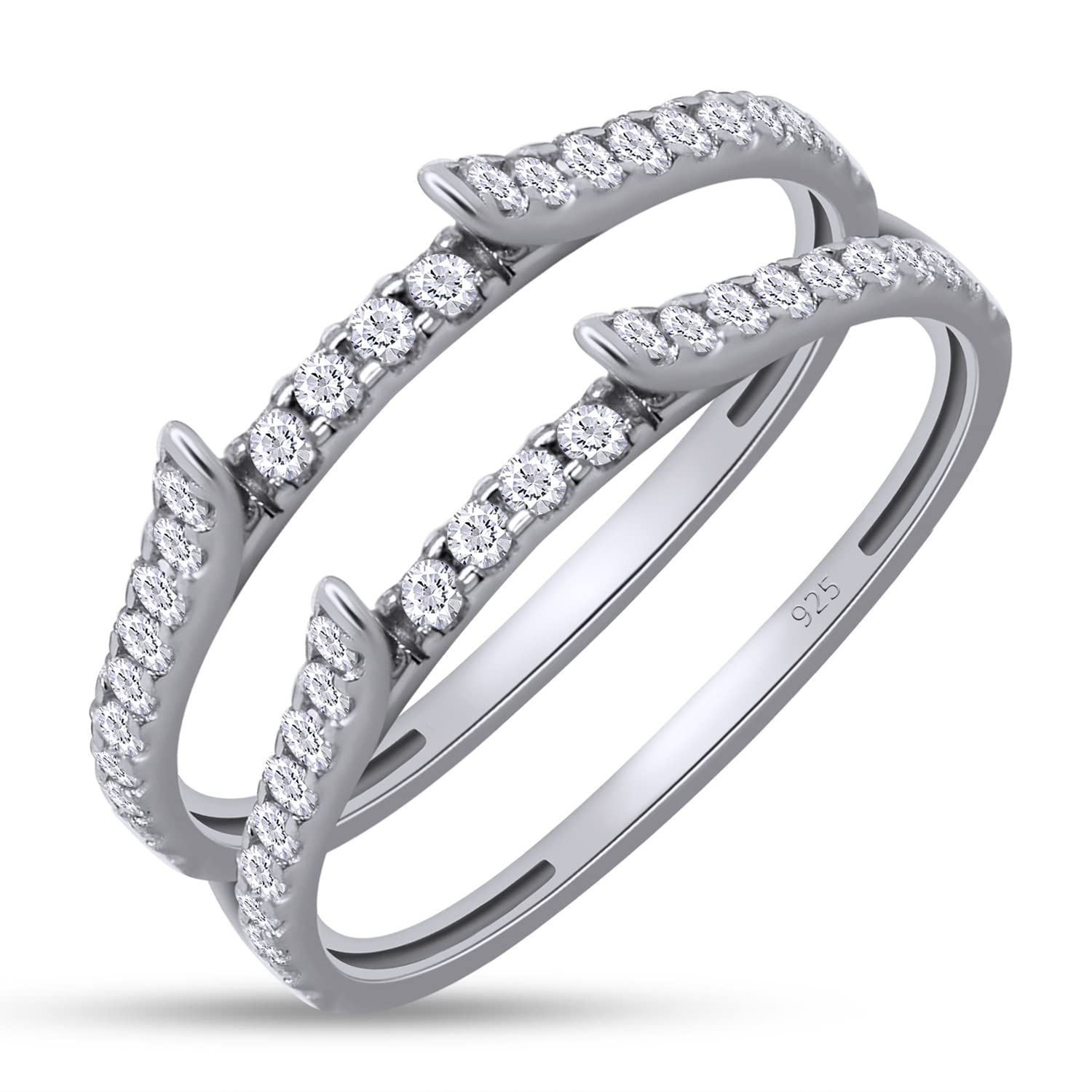 Cathedral Enhancer Ring Guard Lab Created Moissanite